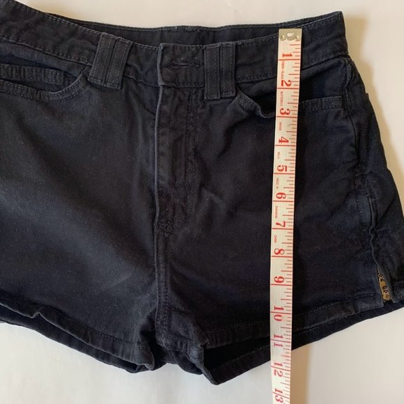 American Apparel Black Denim Side Zipper Shorts - 24/25 - Picture 9 of 9